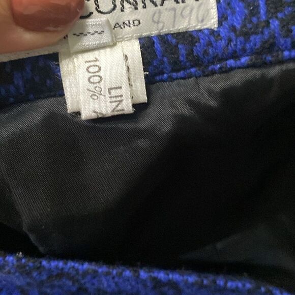 Jasper Conrad Royal Blue Black Pencil Skirt Wool and Cashmere Blend - Picture 10 of 14